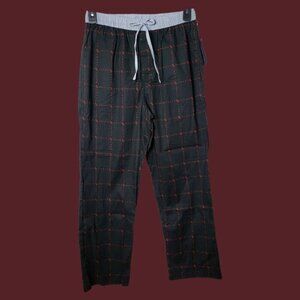 Tommy Hilfiger Mens Sleepwear Pajama Pants Logo Print 100% Cotton Blk/red Medium